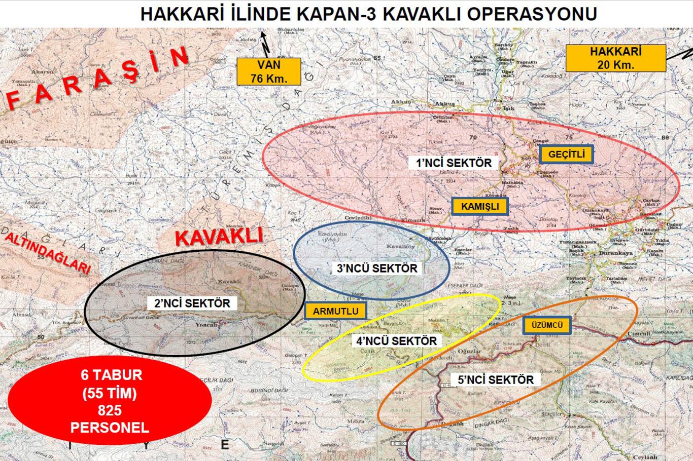Hakkâri'de Kapan-3 Kavaklı Operasyonu başlatıldı